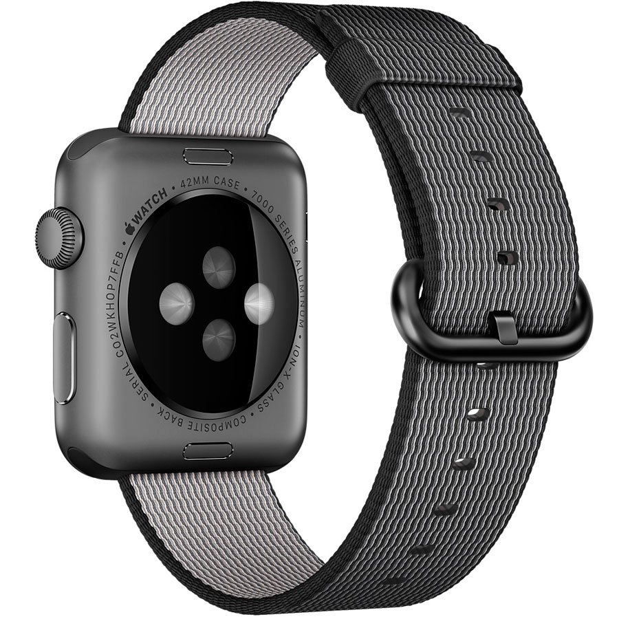 Apple Watch Sport Series 2 42mm Space Gray Aluminum Case with Black Woven Nylon Band (MP072)